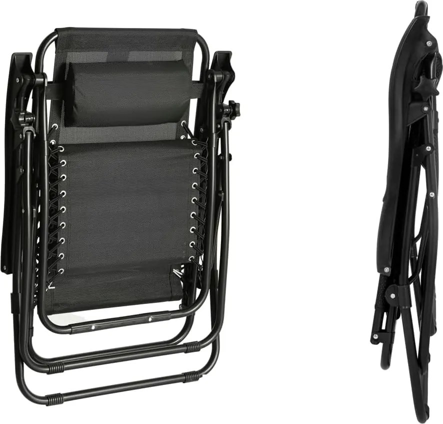 TRENDIE Záhradné ležadlo čierne