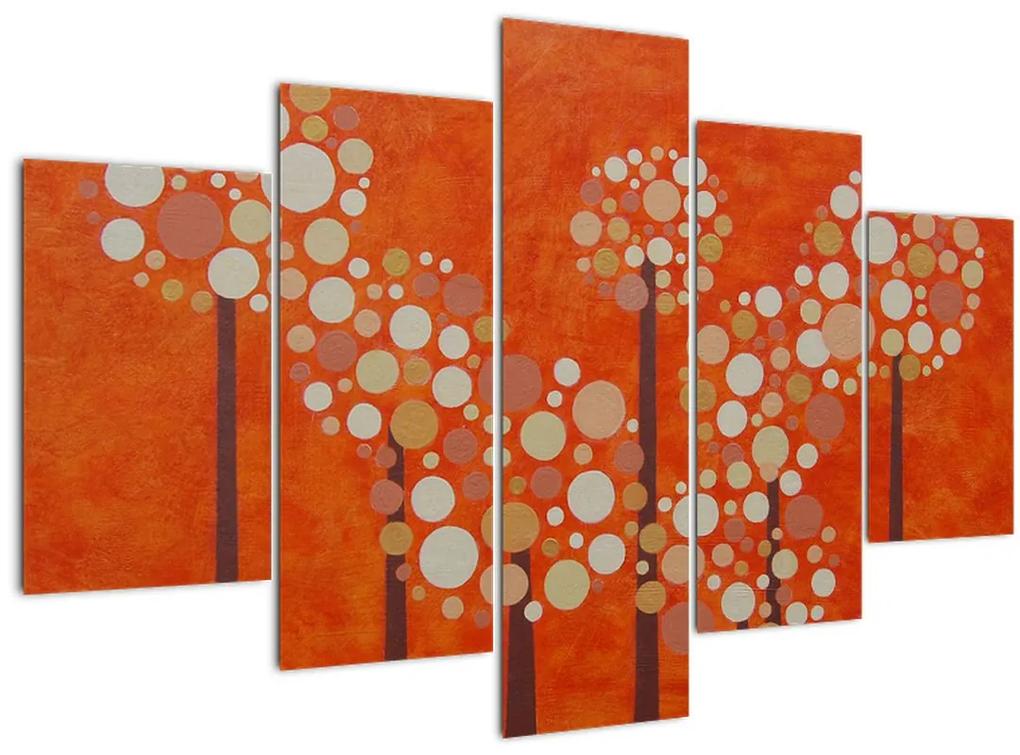 Obraz - Oranžový les (150x105 cm)