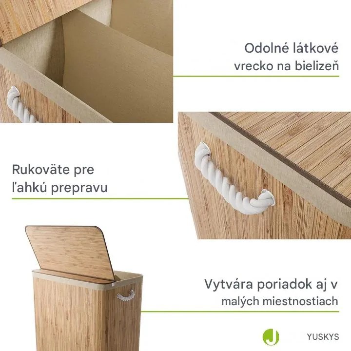 InternetovaZahrada Bambusový kôš Curly 150 L - prírodný