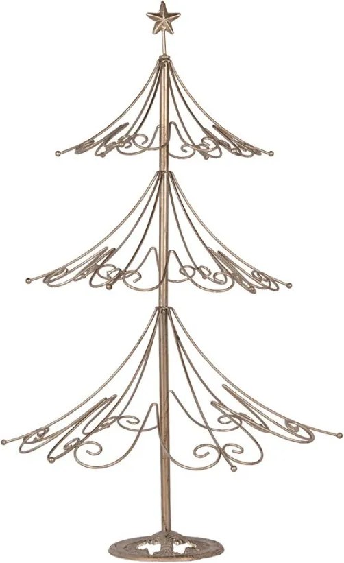 Zlatá antik kovová dekorácia stromček Christmas tree - Ø 46*75 cm