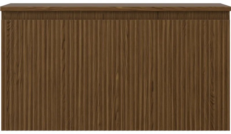 Mexen Rivel, kúpeľňová skrinka 90 cm s hornou časťou, 1 zásuvka, drážkovaná, orech, 91A20-09047-1-BFC86
