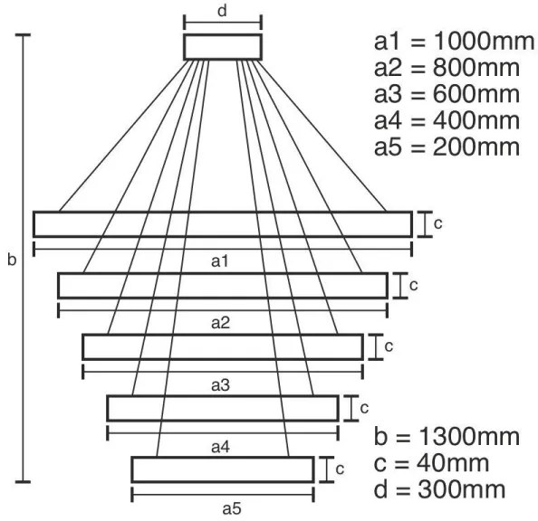 LED Stmievateľný luster na lanku LED/210W/230V 3000-6500K + diaľkové ovládanie