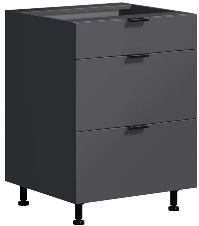 Kuchynská Skrinka LOFT II D60 3SZ METALBOX grafit