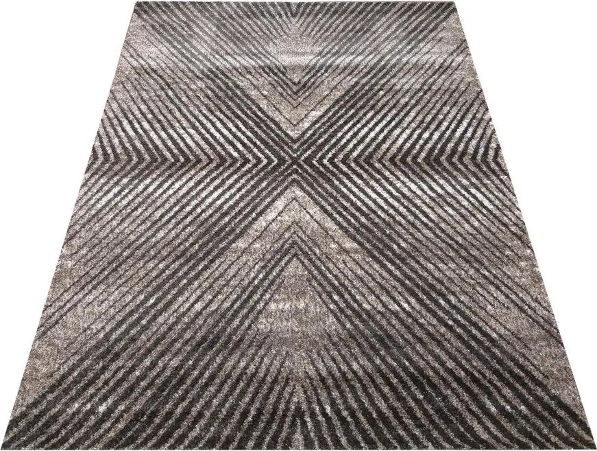 DY Hnedý koberec s geometrickým vzorom Panamero 14 Rozmer: 60x100 cm