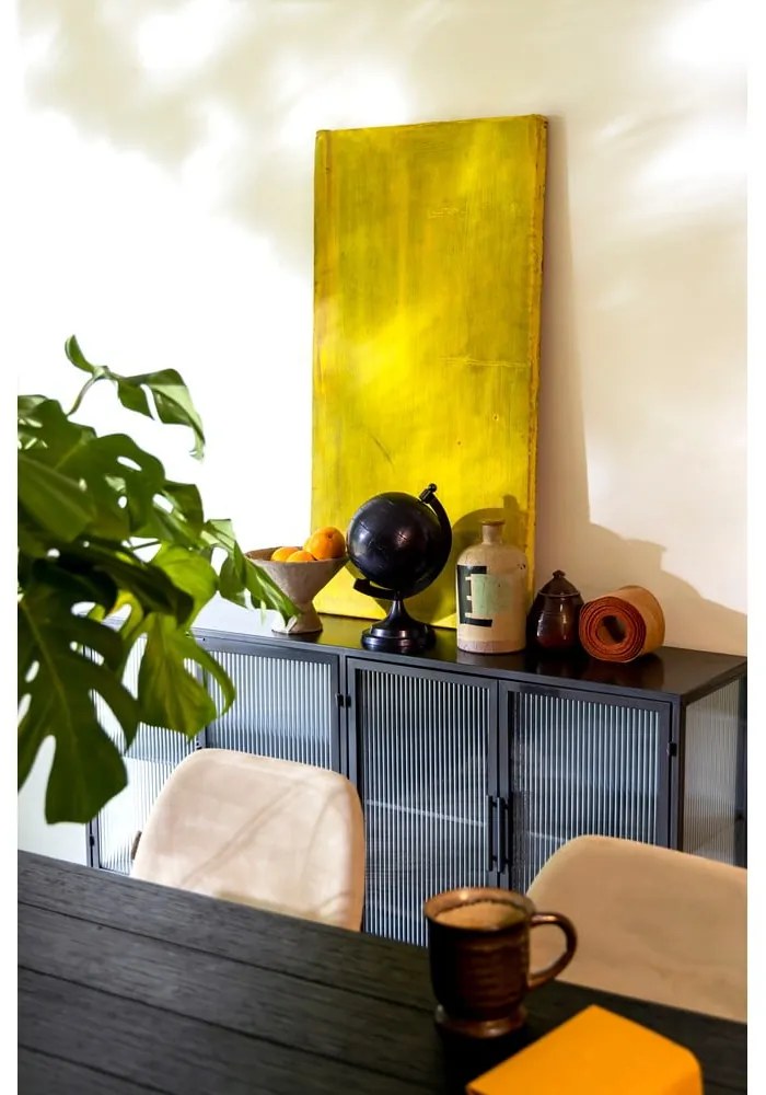 Čierna kovová vitrína 150x80 cm Boli - Dutchbone