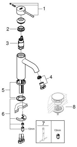 GROHE 23590DC1 - Umývadlová batéria ESSENCE veľkosť S nerez