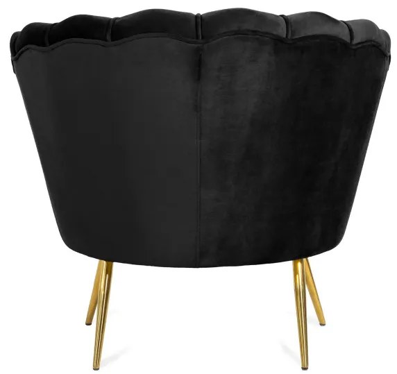 Kreslo SHELLY zamatové čierne 978573