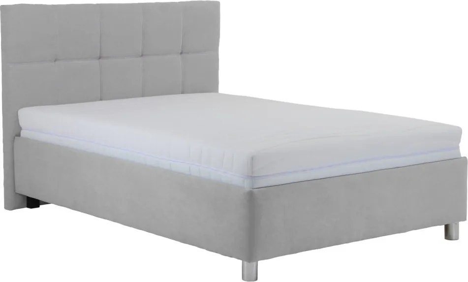 Posteľ Glory 140x200 cm, svetlo šedá látka, bez matraca