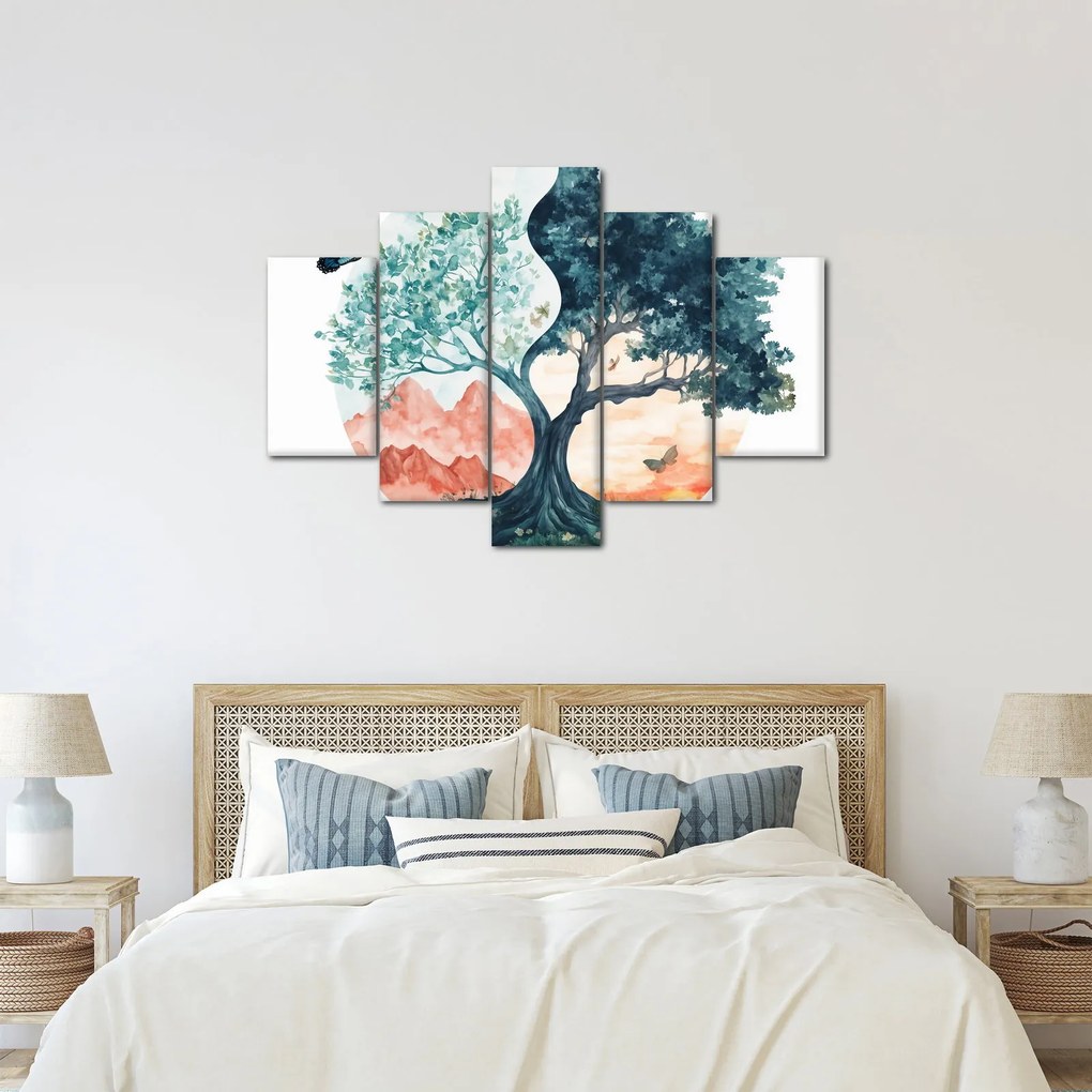 Obraz – Akvarelový strom plný života (150x105 cm)