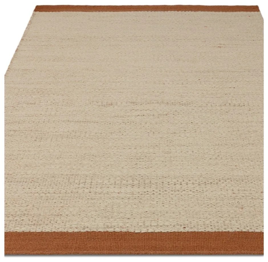 Krémový/terakotový ručne tkaný vlnený koberec 120x170 cm Lima Rust – Asiatic Carpets