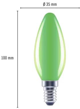 LED žiarovka FLAIR C35 E14/2 W zelená
