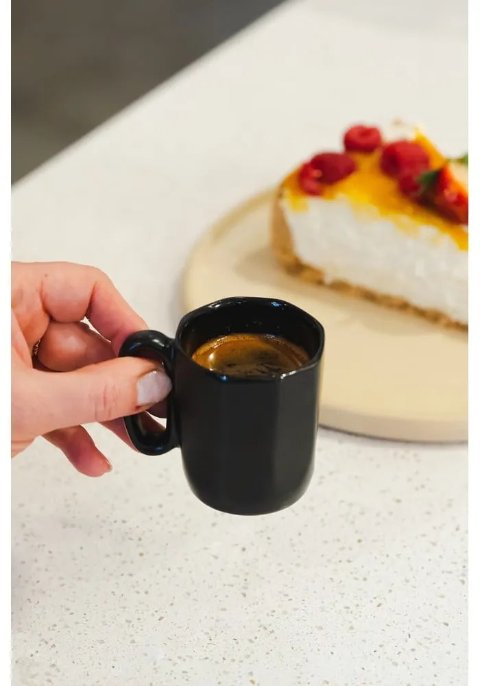 Čierne hrnčeky na espresso z kameniny v súprave 2 ks 80 ml Fuori – Vialli Design