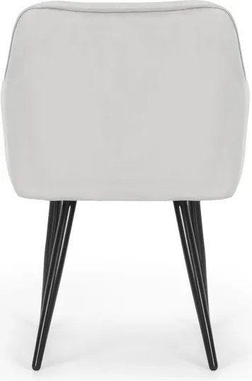 Sada štyroch jedálenských stoličiek FLORENCE zamatové, sivé / čierne nohy (4 ks)