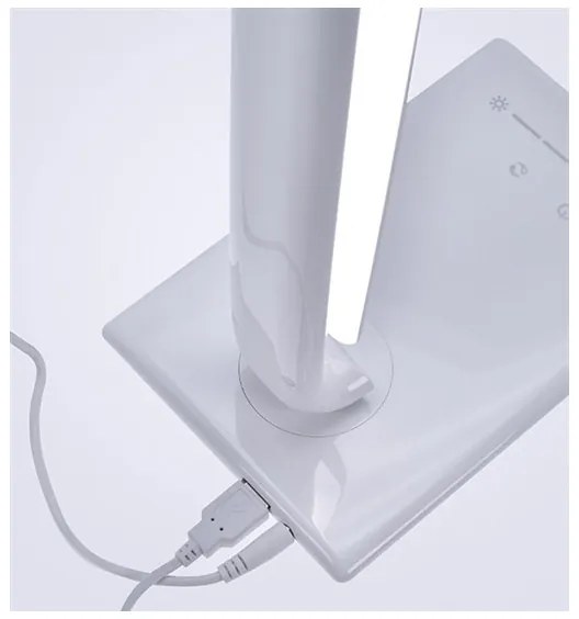 Solight WO37-W - LED stolná lampa stmievateľná USB konektor LED/12W/230V biela