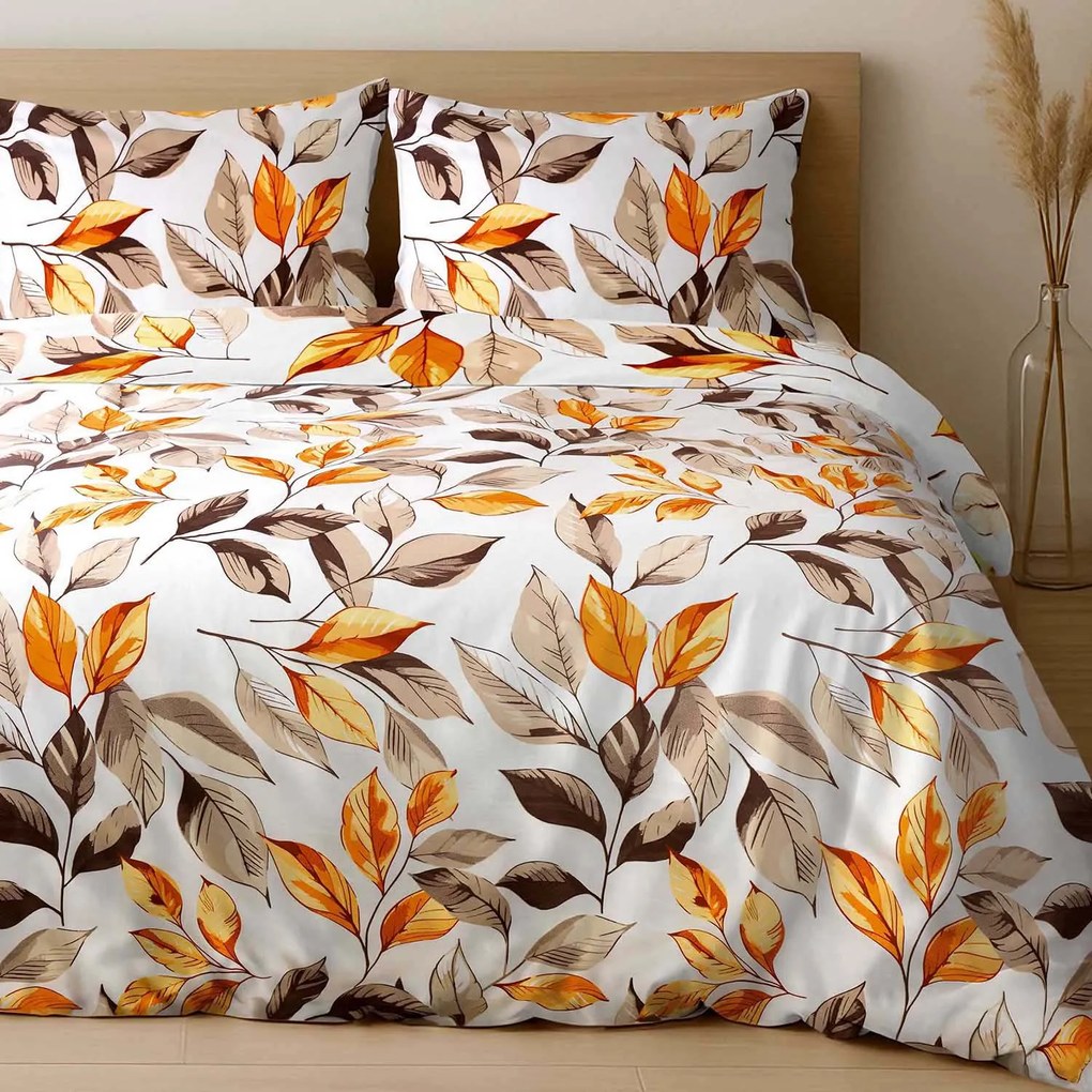 SATÉNOVÉ OBLIEČKY LEAVES EXCLUSIVE 160X200 CM, 2KS 70X80 CM LISTY