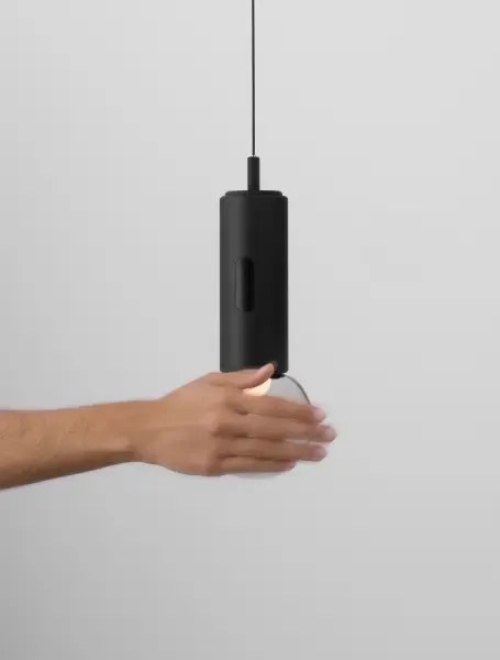 LED stmievateľný čierny moderný luster Chronos
