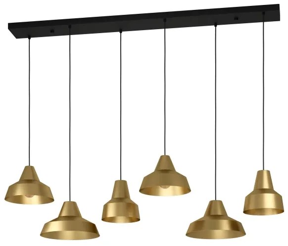 Eglo 390017 - Luster na lanku SAVARNA 6xE27/40W/230V zlatá