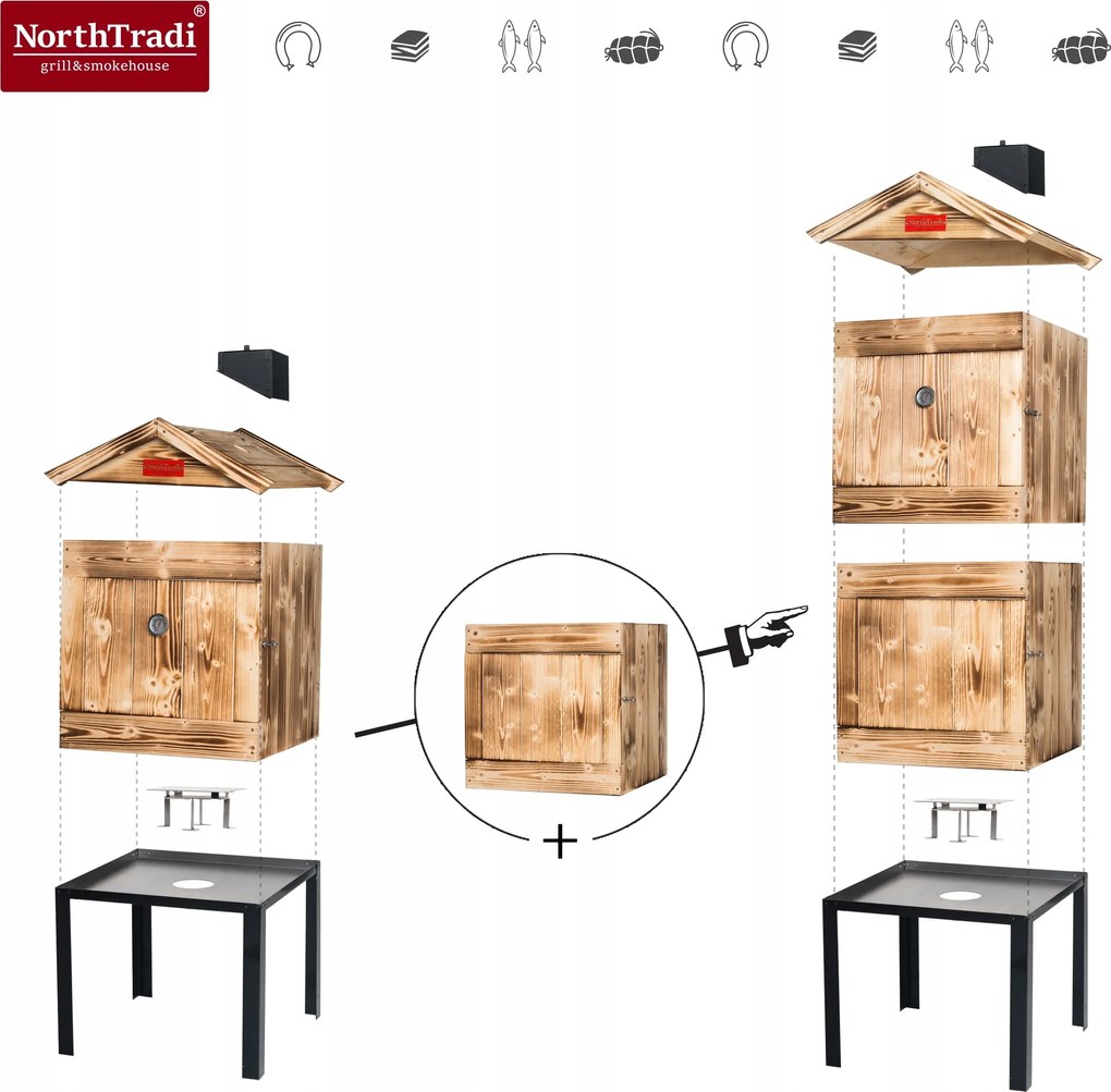 TRENDIE Udiareň drevená s kovovým komínom