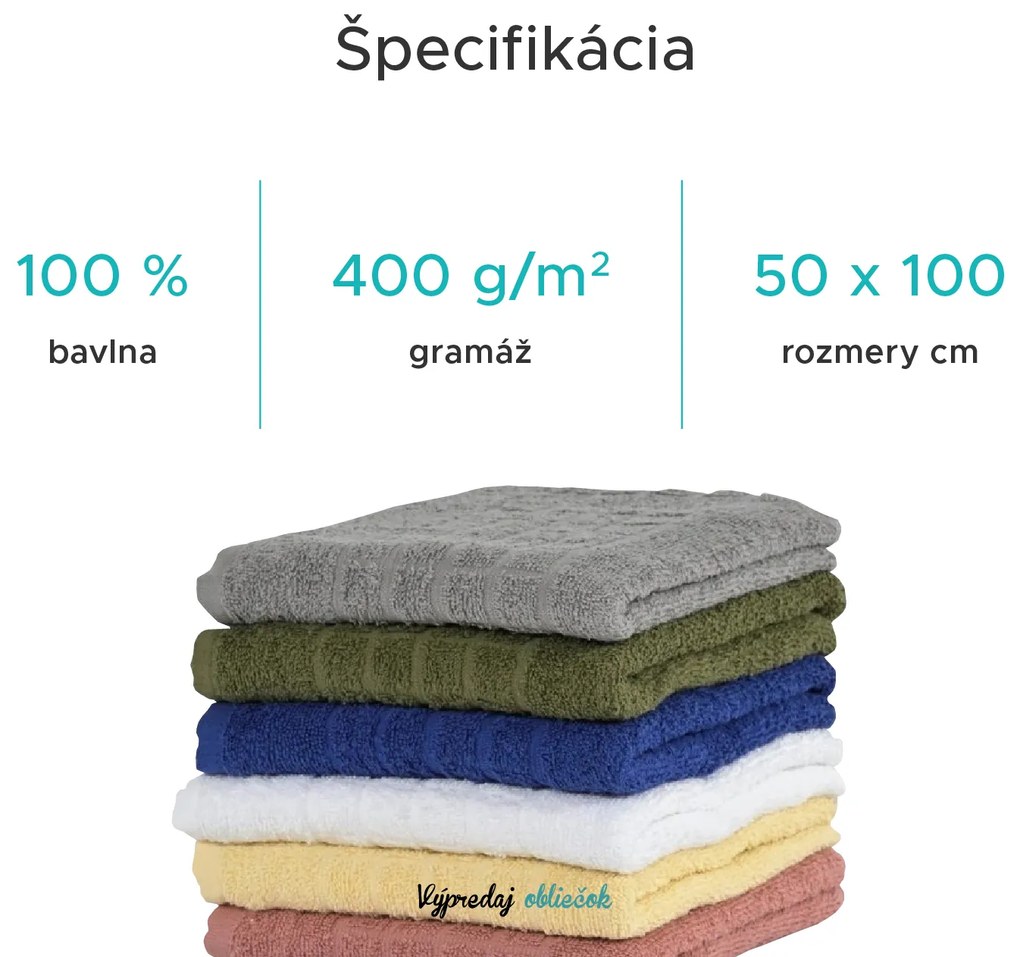 Uterák SOFT 50 x 100 cm svetlo sivý, 100% bavlna