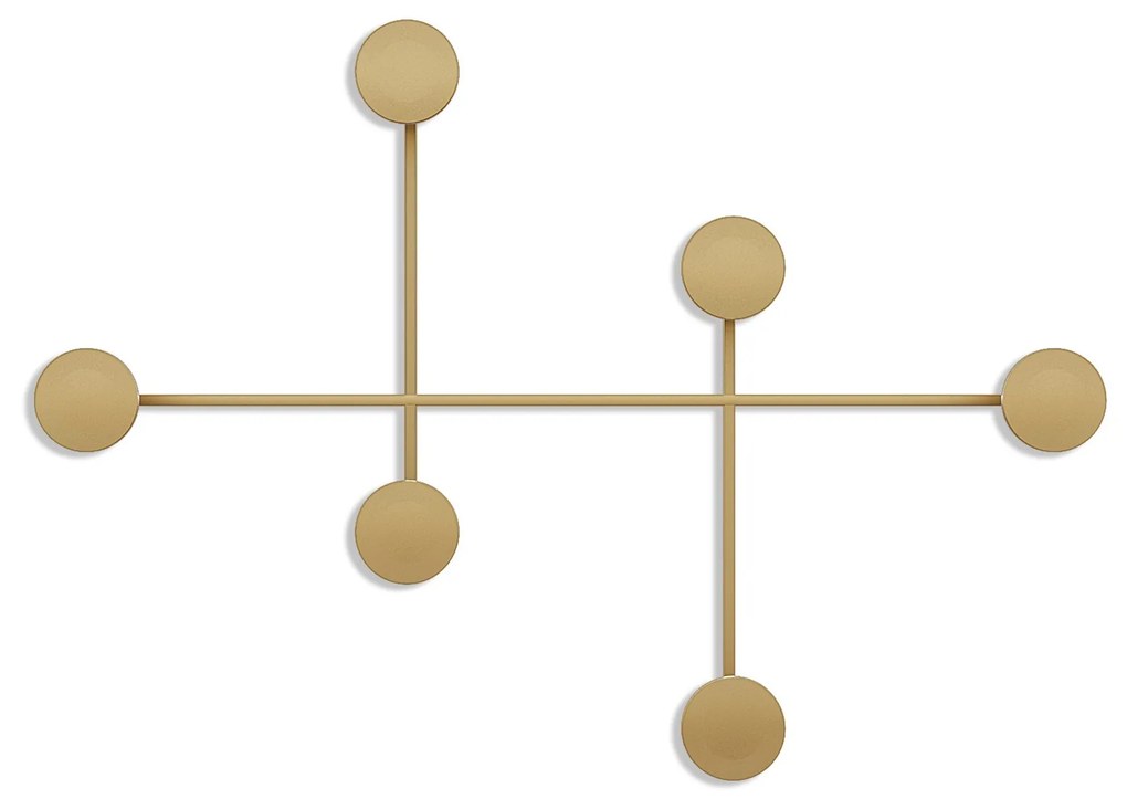 Nástenný kovový vešiak Dama 82 cm zlatý