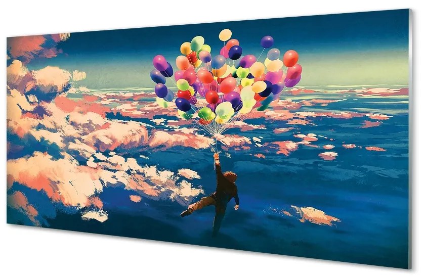 Obraz na skle Oblohy zatiahnuté balóny 100x50 cm