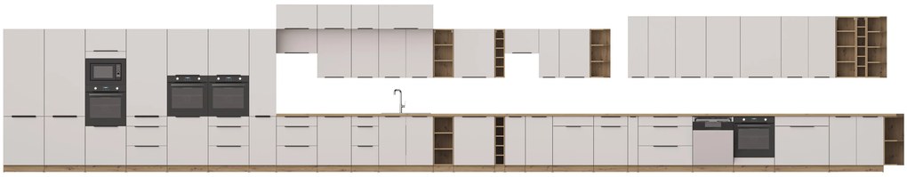 Dolná kuchynská skrinka pod drez Sayla 50 D 1F 1S BB (kašmír + dub artisan). Akcia -20%. Vlastná spoľahlivá doprava až k Vám domov. 1121414