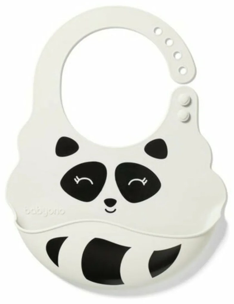 BabyOno Podbradník silikónový - Lemur, sivá, 6 m+