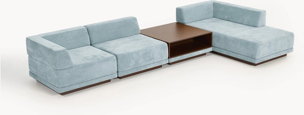 Modulárna rohová pohovka's konferenčným stolíkom Colin (4-miestna)