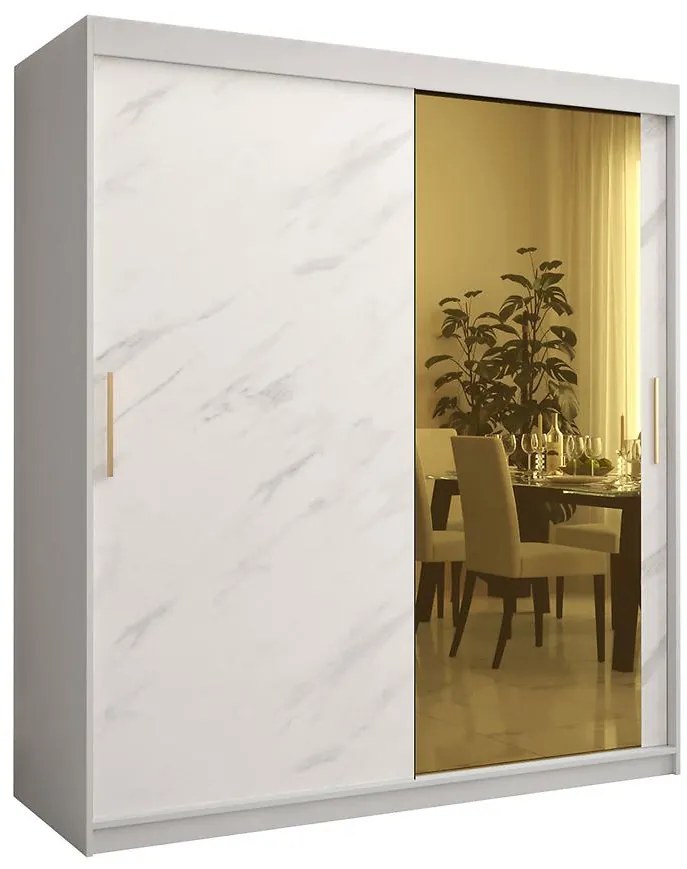 Skriňa Platinum T2 180 biely mramor/biely