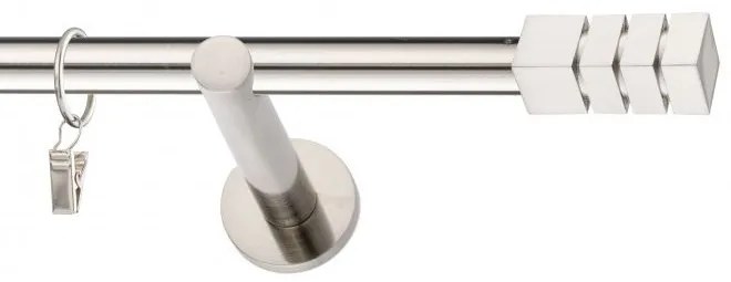 Dekorstudio Niklová jednoradová garniža NORDIC 19mm Dĺžka: 180cm, Typ uchytenia: Držiak modern, Typ príslušenstva: Krúžky tiché so štipcami