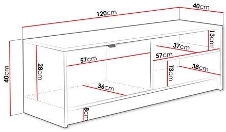 TV skrinka/stolík Rozoma 1K (biela). Vlastná spoľahlivá doprava až k Vám domov. 1122884