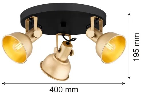 Argon 6243 - Bodové svietidlo LENORA 3xE14/7W/230V zlatá/čierna