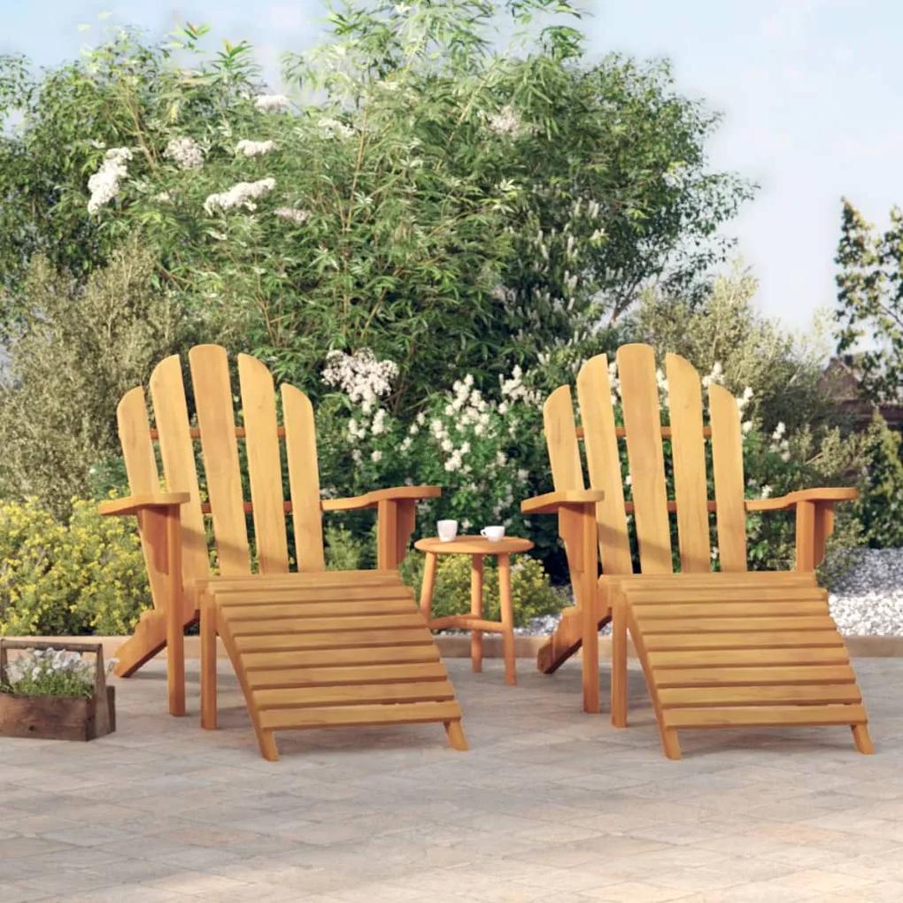 Záhradné stoličky Adirondack s podnožkami 2 ks masívny teak 3154926