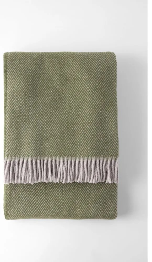 Zelený pléd s podielom bavlny Euromant Skyline, 140 x 180 cm