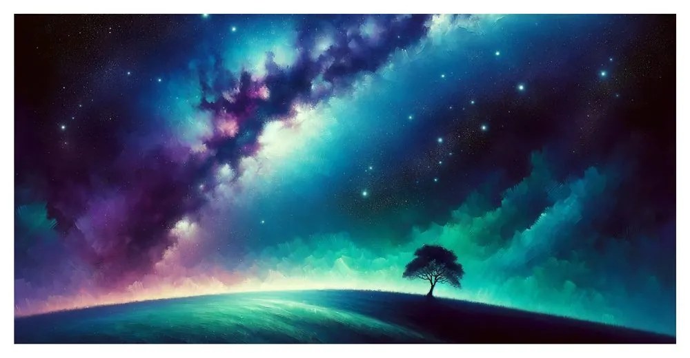 Obraz osamelý strom života v krajine