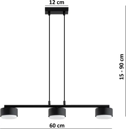 Brilagi - LED luster na lankách MONO 3xGX53/30W/230V čierna