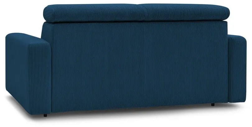 Tmavomodrá menčestrová rozkladacia pohovka 195 cm Monaco – Bobochic Paris