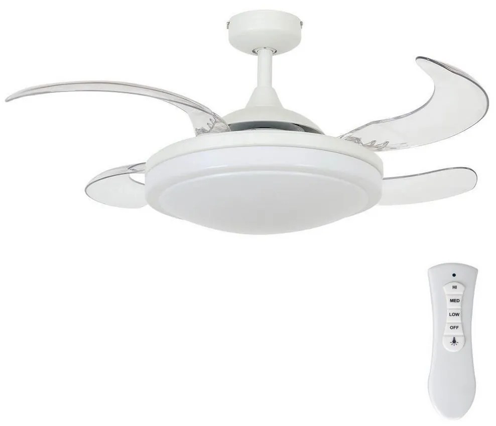 Fanaway 212980 - Stropný ventilátor EVORA 2xE27/15W/230V biela + DO FAN00051