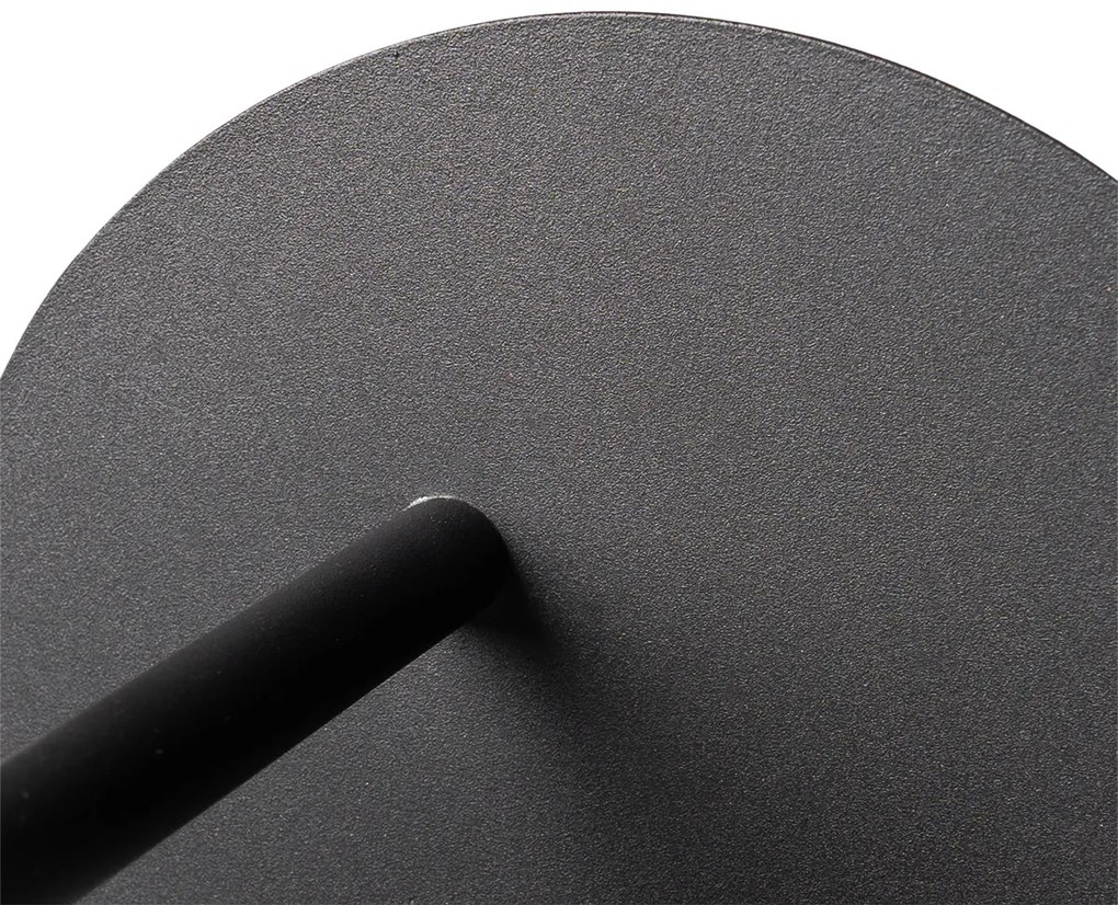 Art Deco nástenná lampa čierna a dymové sklo - Flore