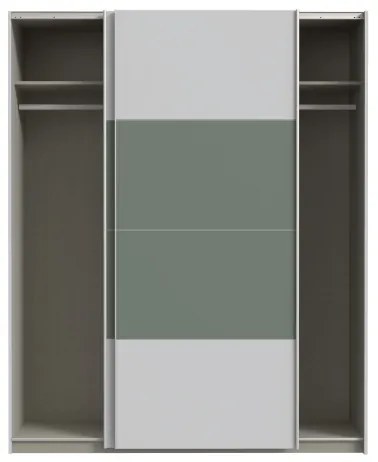 Šatníková skriňa KARO 170x210 cm sivá/zelená