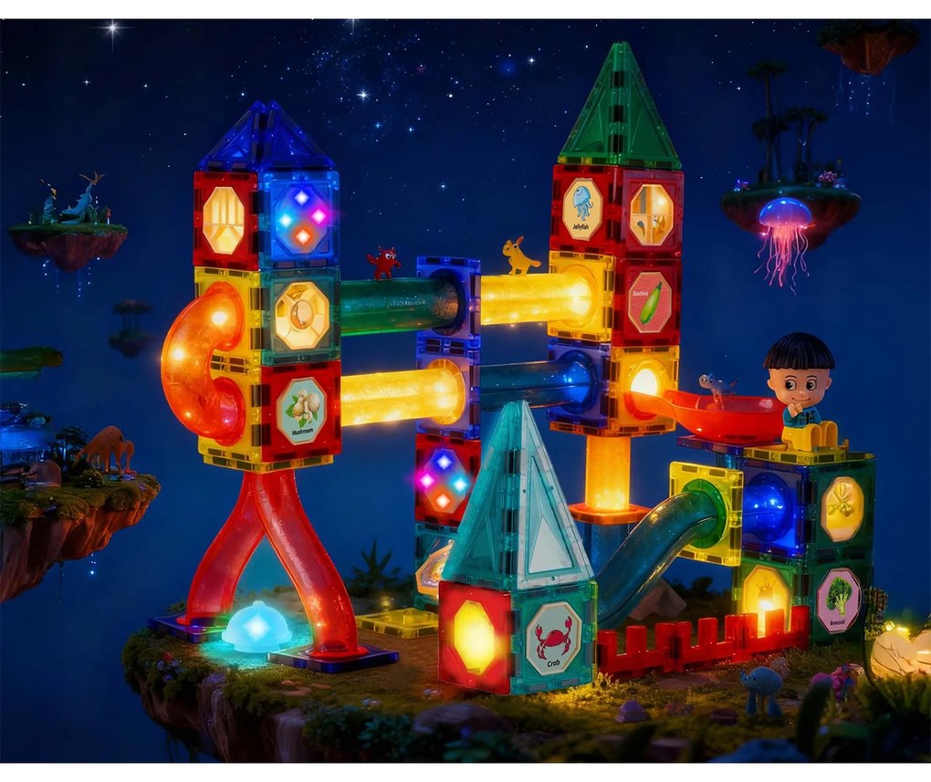 Svietiace vzdelávacie magnetické stavebnice 150 ks RK-782 Ricokids