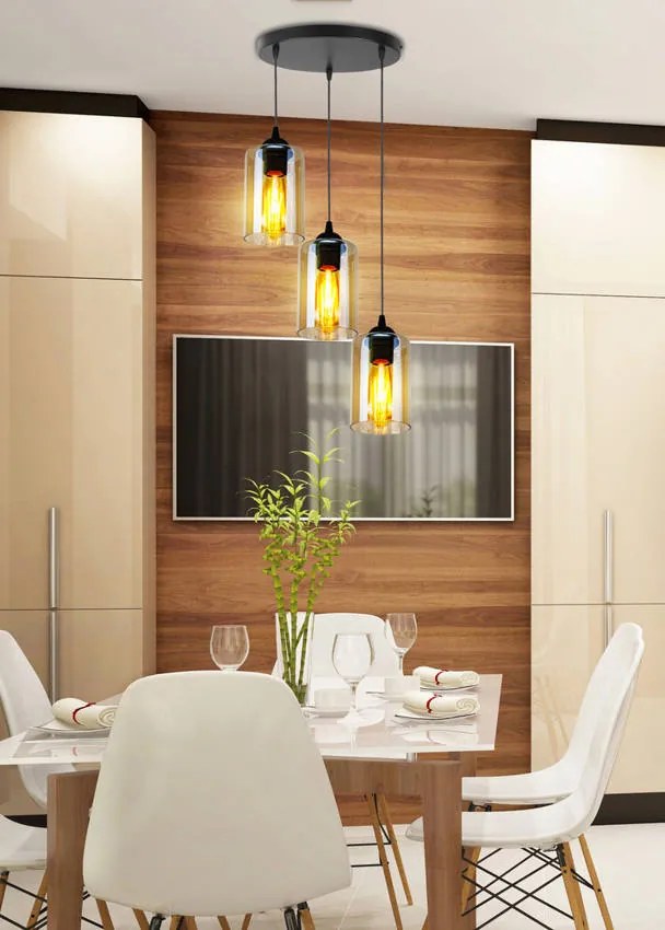 Candellux Čierno-hnedý závesný luster Bistro pre žiarovku 3x E27 s guľatou základňou 33-00576