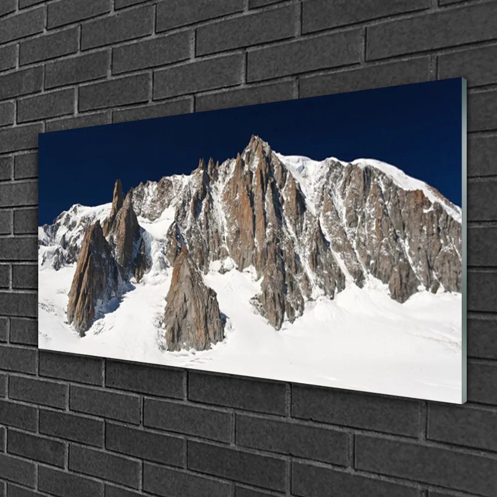 Skleneny obraz Zsněžené horské vrcholy 100x50 cm