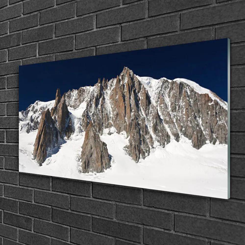 Skleneny obraz Zsněžené horské vrcholy 140x70 cm