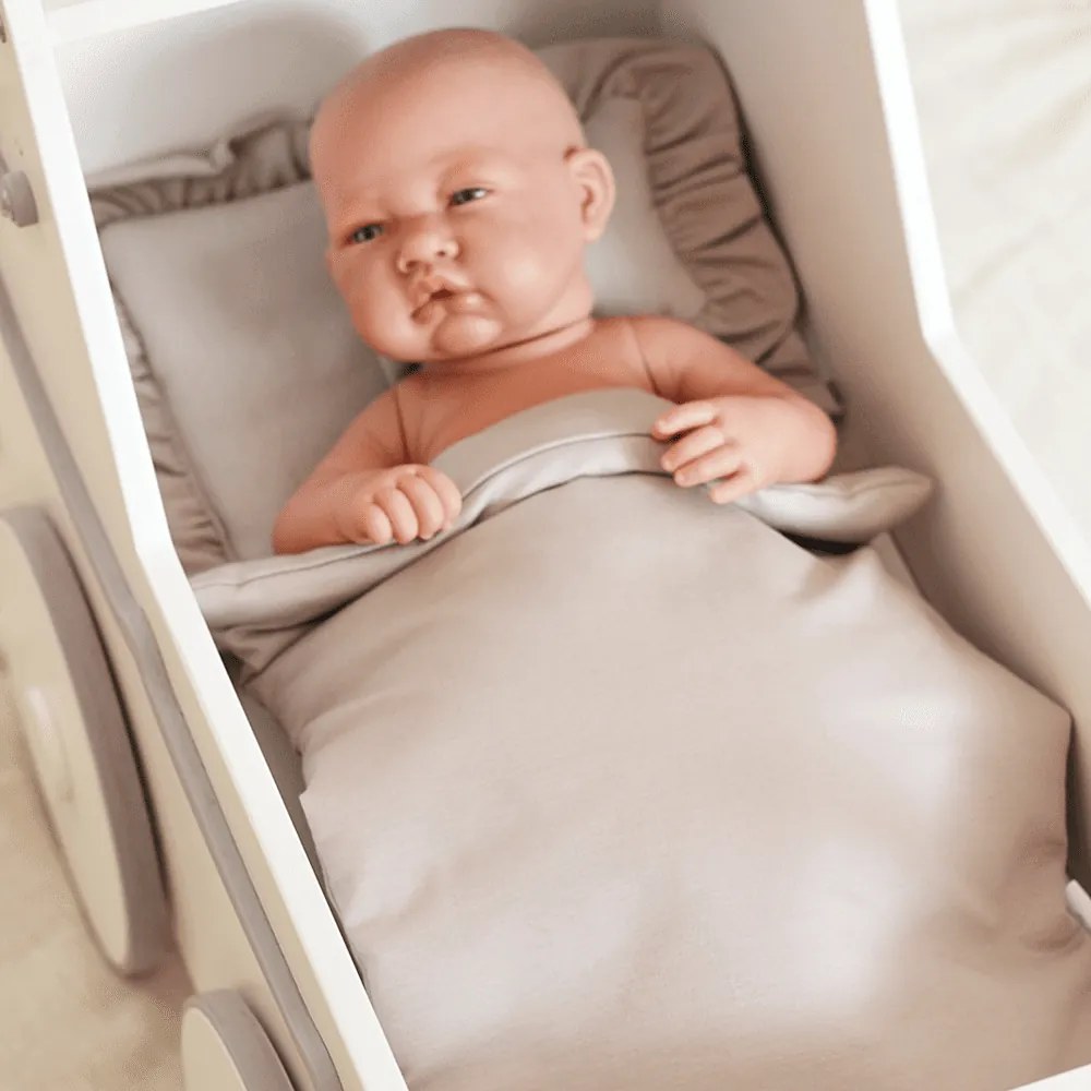 Súprava obliečok pre bábiky tmavo béžová 28x42cm