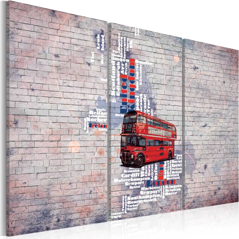 Obraz - Around the Great Britain by Routemaster - triptych 120x80