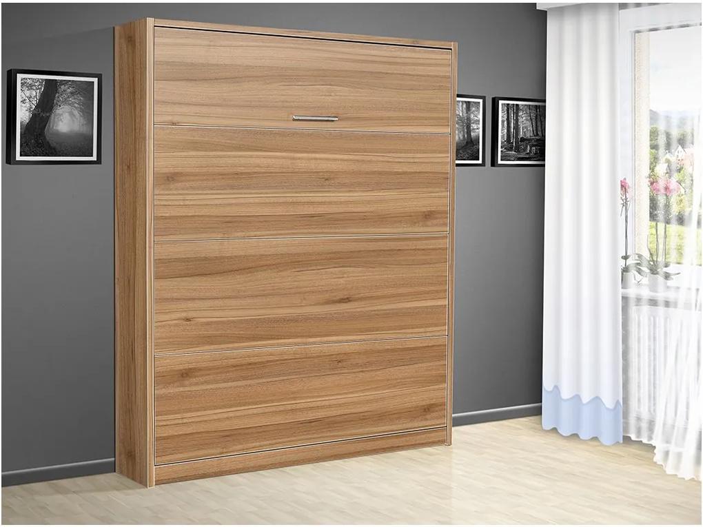 Nabytekmorava Sklápacia posteľ VS 3054 P - 200x160 cm farba lamina: agát/biele dvere