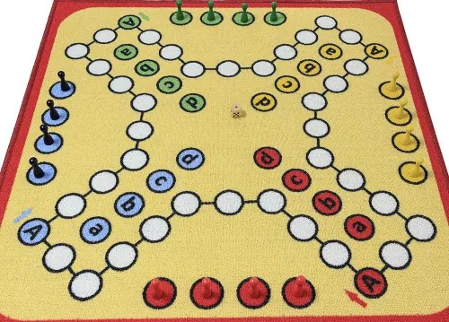 Koberce Breno Kusový koberec ČLOVEČE, NEHNEVAJ SA s figúrkami - červený lem, viacfarebná,80 x 80 cm