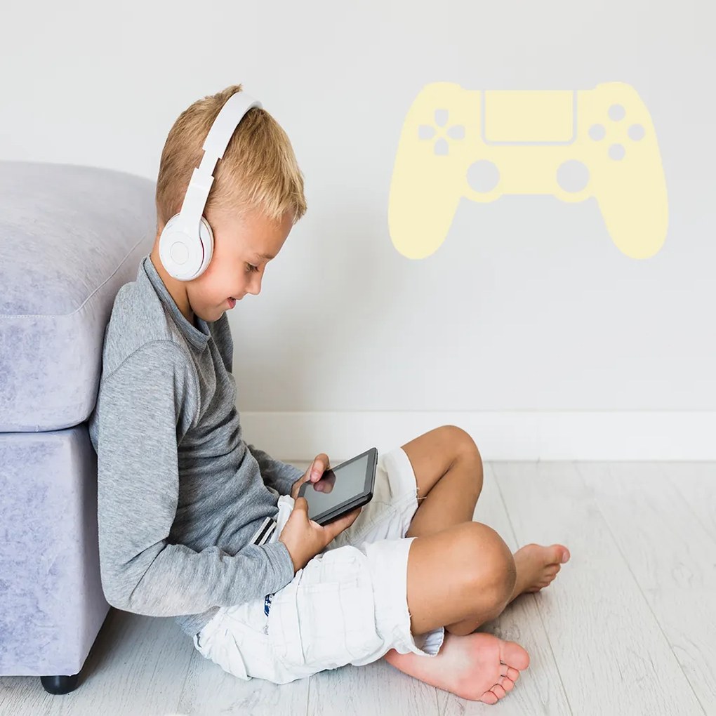 Veselá Stena Samolepka na stenu na stenu Ovládač na playstation Farba: černá