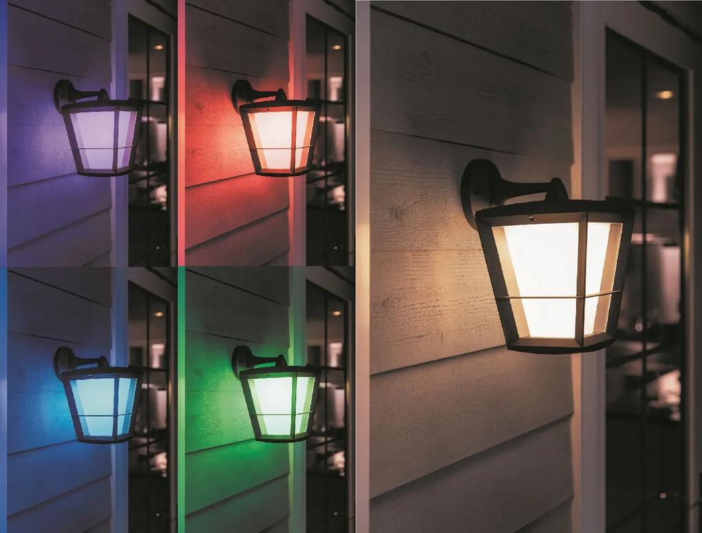 PHILIPS HUE Vonkajšia nástenná LED múdra lampa HUE ECONIC s funkciou RGB, 15W, teplá biela-studená biela, IP44